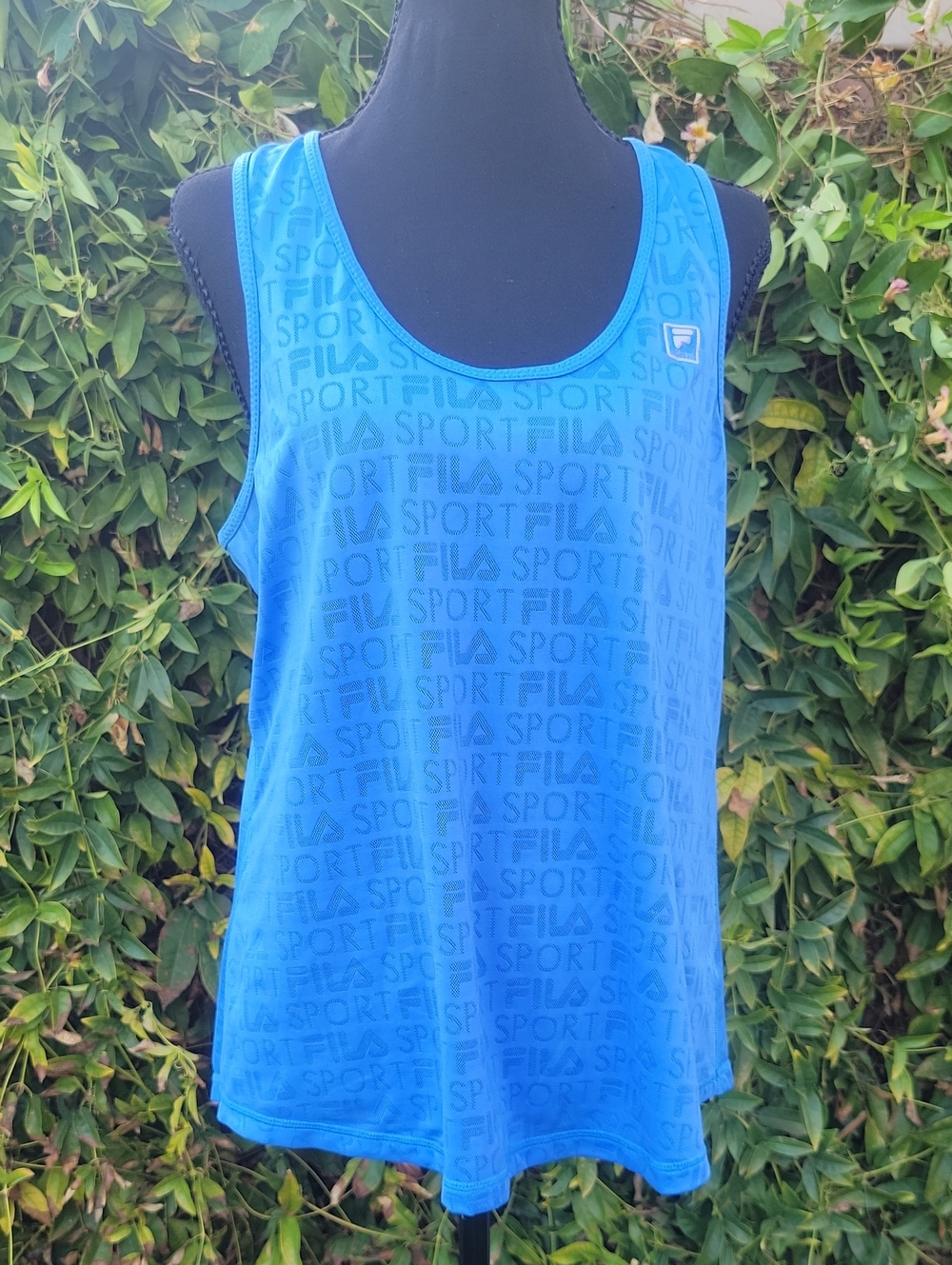 Fila Women's Blue Racerback Tank Top L